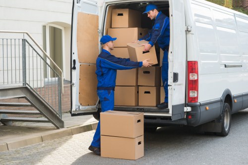 Driver checking load security before transport