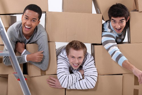 Professional packing materials and organised room-by-room moving setup