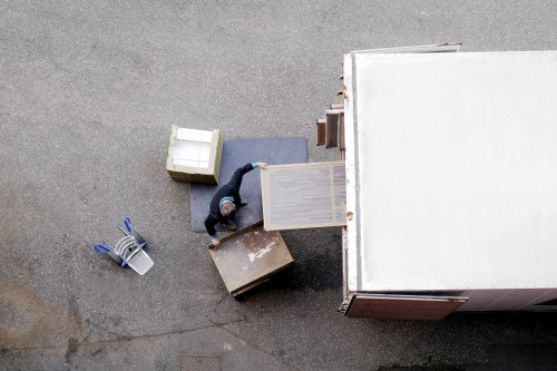 Office relocation preparation checklist and labelled boxes