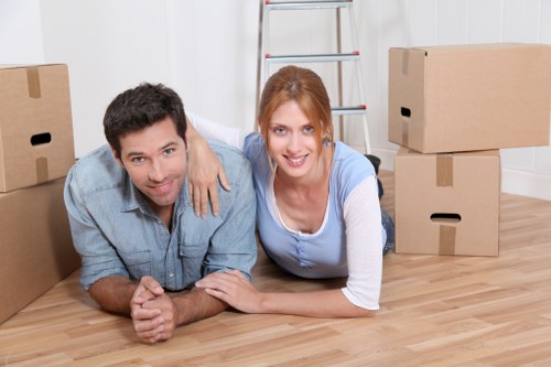 Professional movers preparing a residential move in Deptford