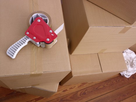 Boxes and furniture loaded for a Deptford house removal
