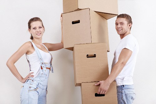 Packed boxes and furniture for a local Deptford relocation